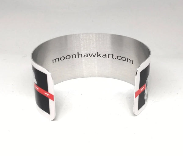 With Those Who Came Before, Native American, Wolf, Cuff Bracelet, Sublimated, Adjustable, Lightweight Aluminum