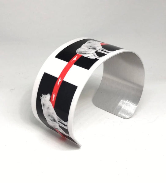 With Those Who Came Before, Native American, Wolf, Cuff Bracelet, Sublimated, Adjustable, Lightweight Aluminum