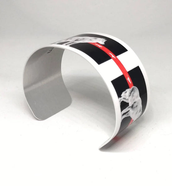 With Those Who Came Before, Native American, Wolf, Cuff Bracelet, Sublimated, Adjustable, Lightweight Aluminum